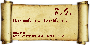 Hagymásy Izidóra névjegykártya